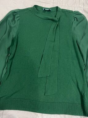 CeCe Emerald Green Knit Crewneck Sweater